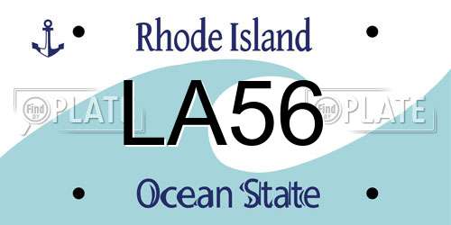 LA56 Rhode Island License Plate
