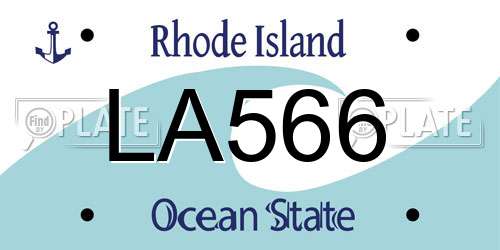LA566 Rhode Island License Plate