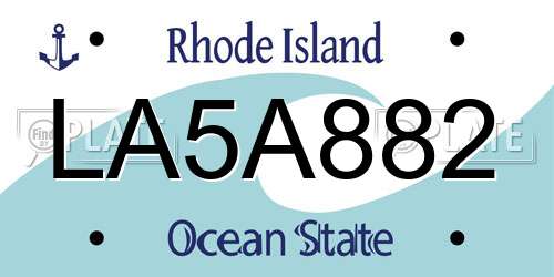 LA5A882 Rhode Island License Plate