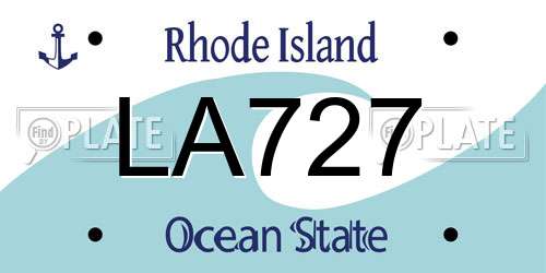 LA727 Rhode Island License Plate