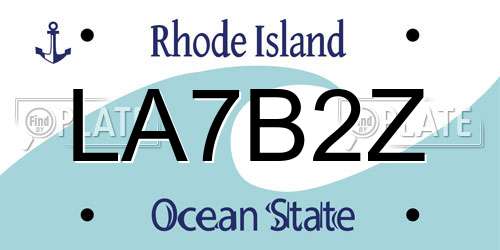 LA7B2Z Rhode Island License Plate