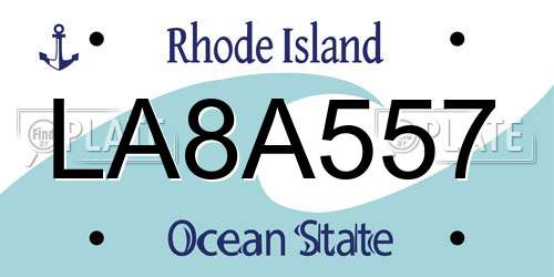 LA8A557 Rhode Island License Plate
