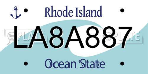 LA8A887 Rhode Island License Plate