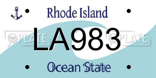 LA983 Rhode Island License Plate