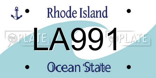 LA991 Rhode Island License Plate