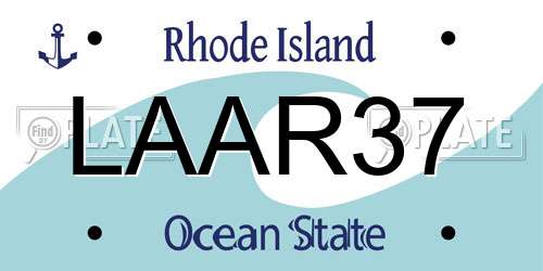 LAAR37 Rhode Island License Plate