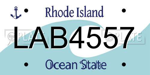 LAB4557 Rhode Island License Plate