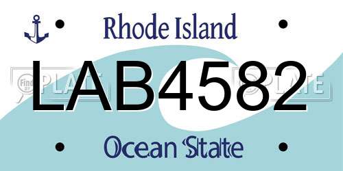 LAB4582 Rhode Island License Plate