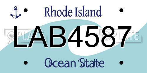 LAB4587 Rhode Island License Plate