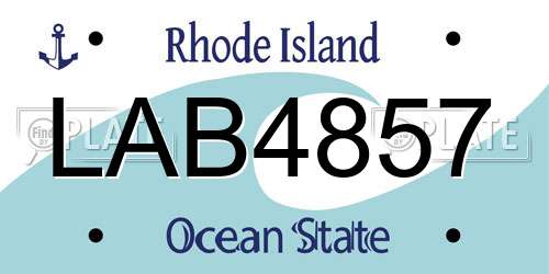 LAB4857 Rhode Island License Plate