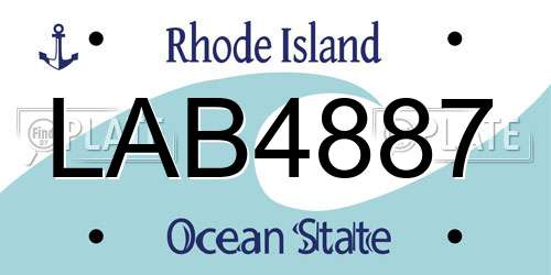 LAB4887 Rhode Island License Plate