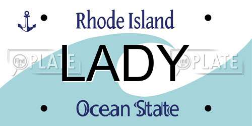 LADY Rhode Island License Plate