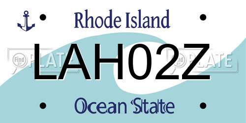 LAH02Z Rhode Island License Plate