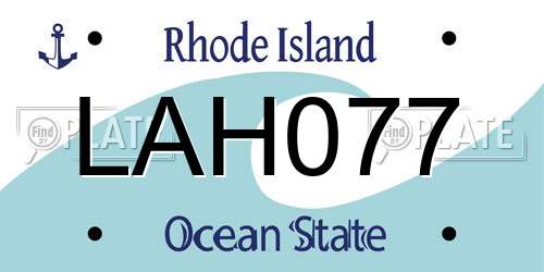 LAH077 Rhode Island License Plate