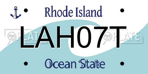 LAH07T Rhode Island License Plate