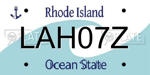 LAH07Z Rhode Island License Plate