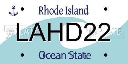 LAHD22 Rhode Island License Plate
