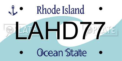 LAHD77 Rhode Island License Plate