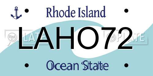 LAHO72 Rhode Island License Plate