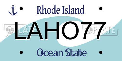 LAHO77 Rhode Island License Plate