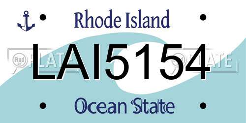 LAI5154 Rhode Island License Plate