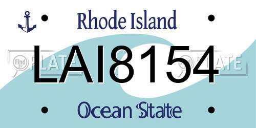 LAI8154 Rhode Island License Plate