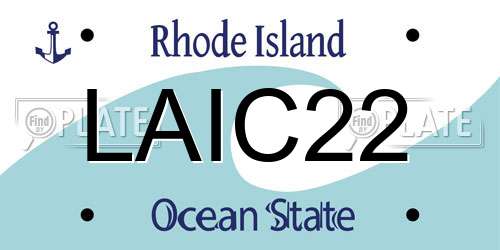LAIC22 Rhode Island License Plate