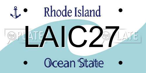 LAIC27 Rhode Island License Plate