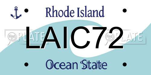 LAIC72 Rhode Island License Plate