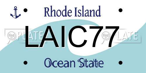 LAIC77 Rhode Island License Plate