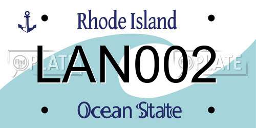 LAN002 Rhode Island License Plate