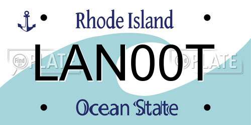 LAN00T Rhode Island License Plate