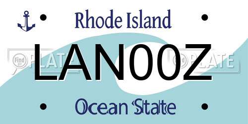 LAN00Z Rhode Island License Plate