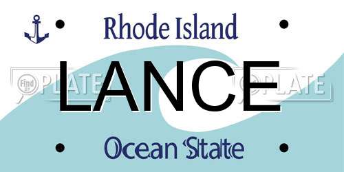 LANCE Rhode Island License Plate