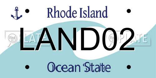 LAND02 Rhode Island License Plate