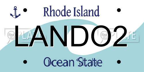 LANDO2 Rhode Island License Plate