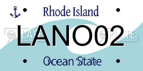 LANO02 Rhode Island License Plate