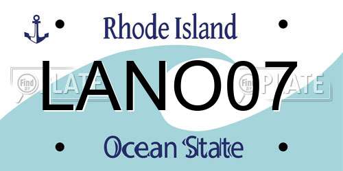 LANO07 Rhode Island License Plate
