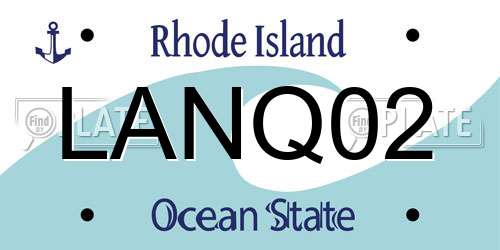 LANQ02 Rhode Island License Plate