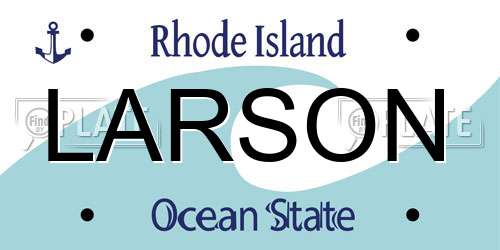 LARSON Rhode Island License Plate