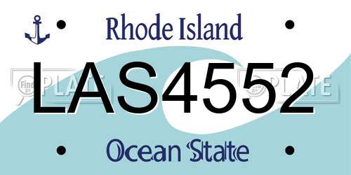 LAS4552 Rhode Island License Plate
