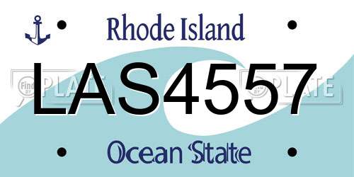 LAS4557 Rhode Island License Plate