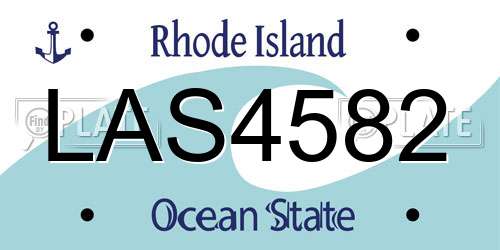 LAS4582 Rhode Island License Plate