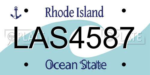LAS4587 Rhode Island License Plate