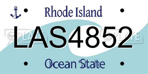 LAS4852 Rhode Island License Plate