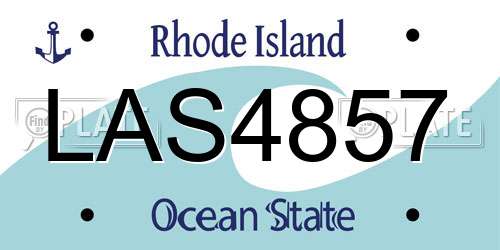 LAS4857 Rhode Island License Plate