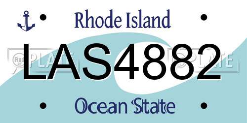 LAS4882 Rhode Island License Plate
