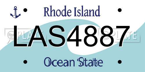 LAS4887 Rhode Island License Plate