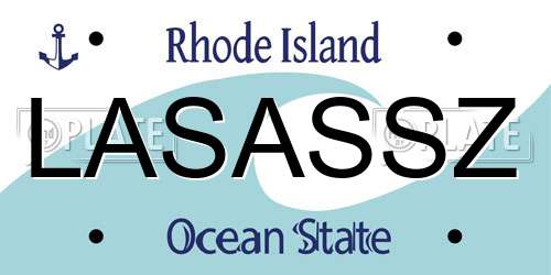 LASASSZ Rhode Island License Plate