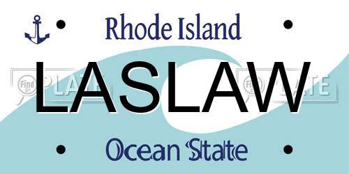 LASLAW Rhode Island License Plate